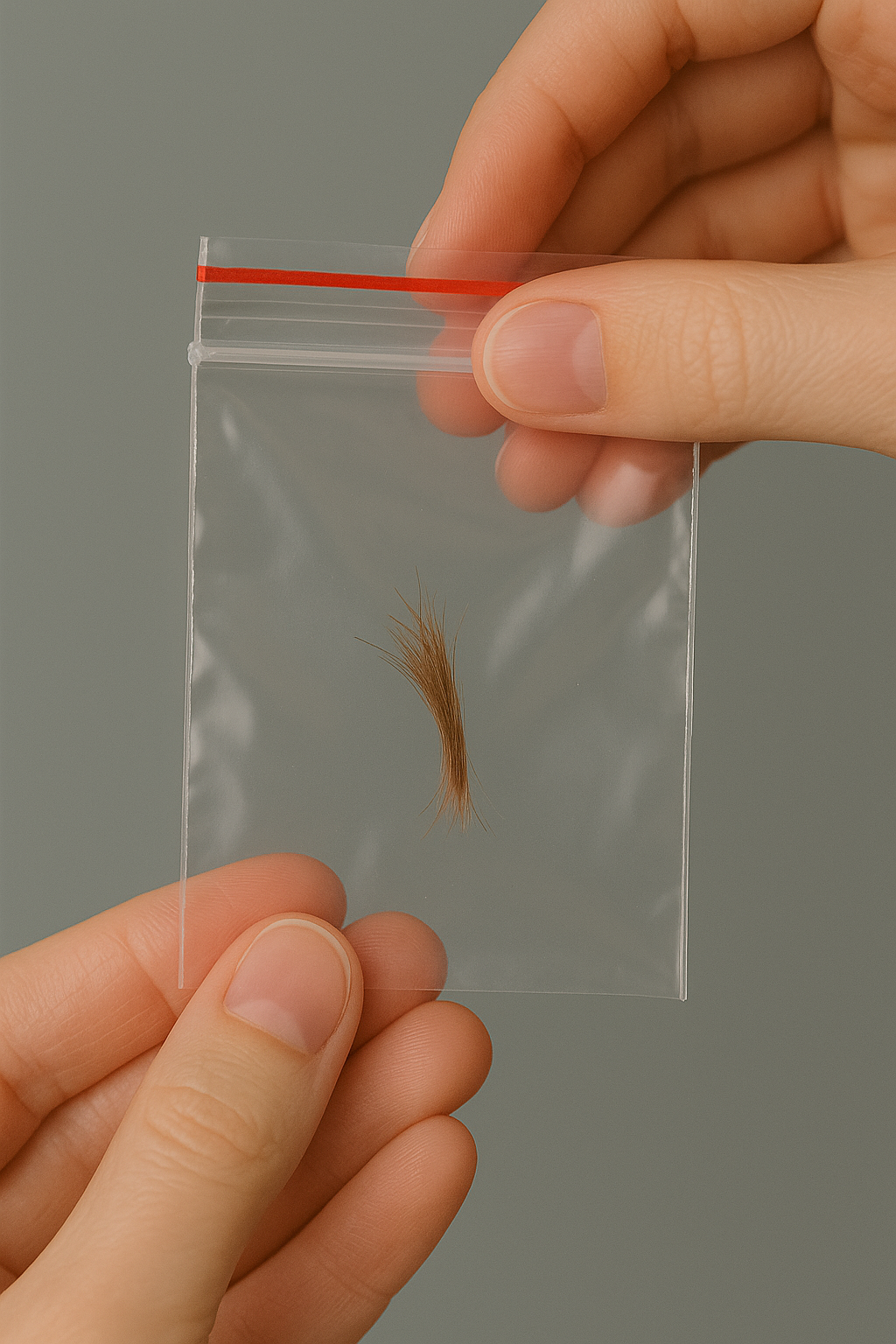 Hair in plastic bag