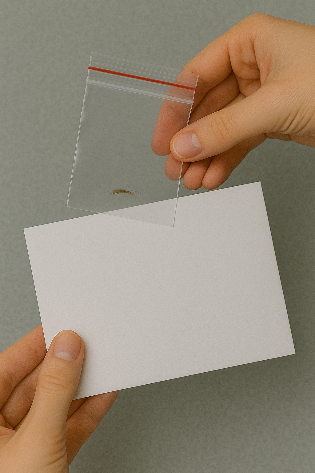 Envelope with hair sample